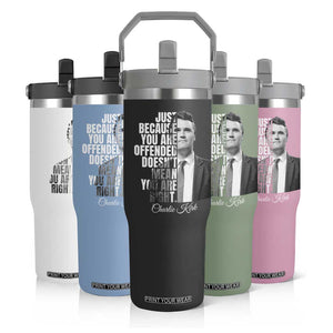 Charlie Kirk Flip Straw Tumbler Free Speech Memorial Tribute TS10 Print Your Wear