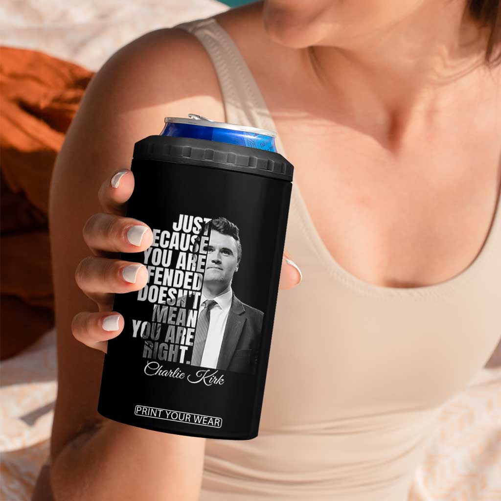 Charlie Kirk 4 in 1 Can Cooler Tumbler Free Speech Memorial Tribute TS10 Print Your Wear