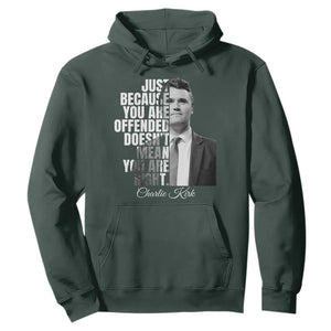 Charlie Kirk Hoodie Free Speech Memorial Tribute TS10 Dark Forest Green Print Your Wear