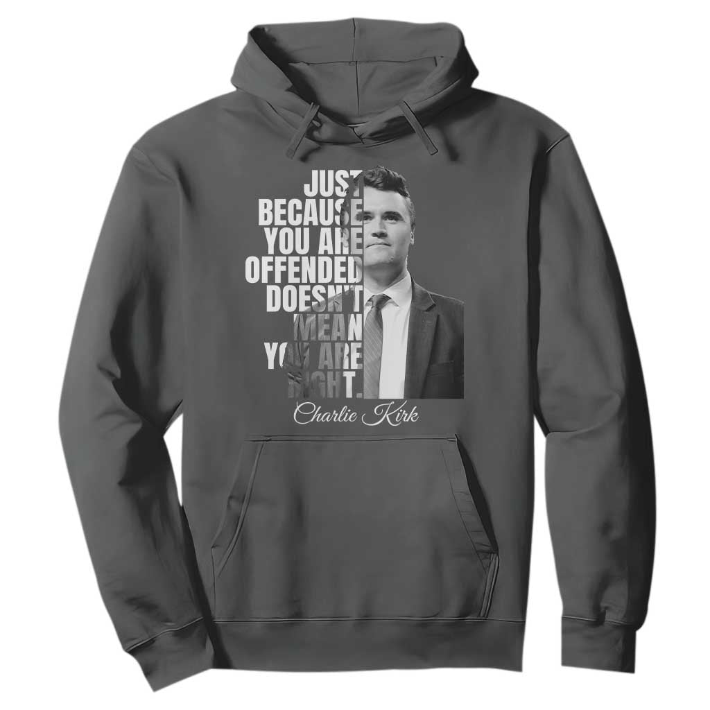 Charlie Kirk Hoodie Free Speech Memorial Tribute TS10 Dark Heather Print Your Wear