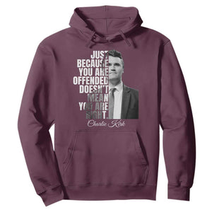 Charlie Kirk Hoodie Free Speech Memorial Tribute TS10 Maroon Print Your Wear