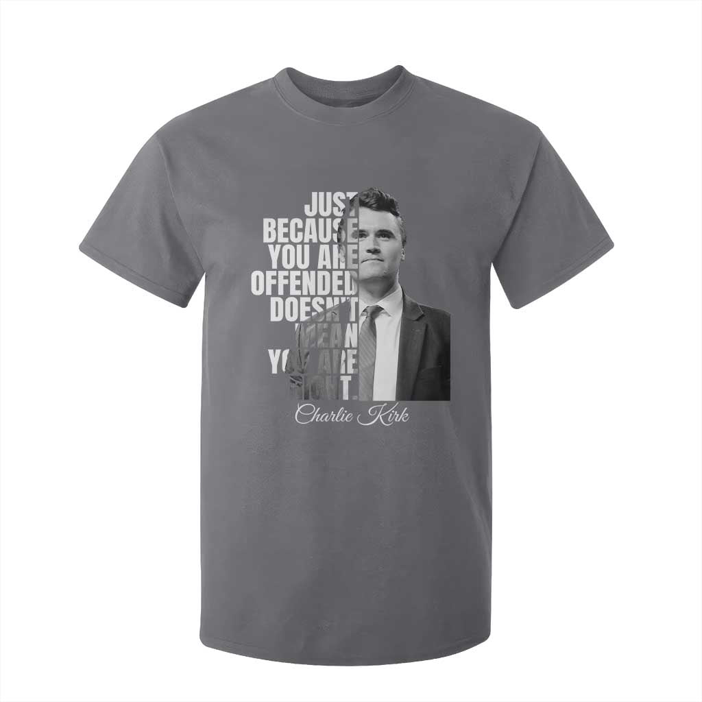 Charlie Kirk T Shirt For Kid Free Speech Memorial Tribute TS10 Charcoal Print Your Wear