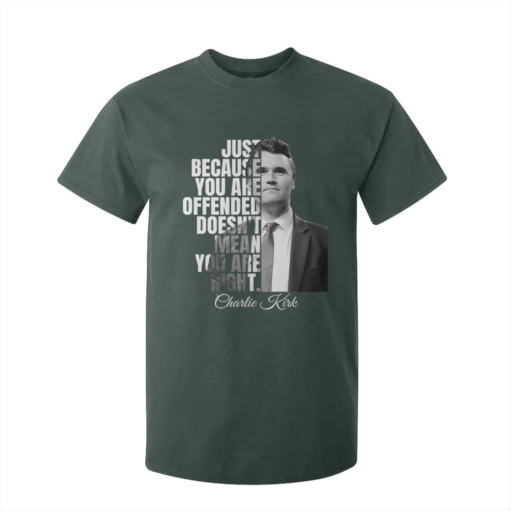 Charlie Kirk T Shirt For Kid Free Speech Memorial Tribute TS10 Dark Forest Green Print Your Wear