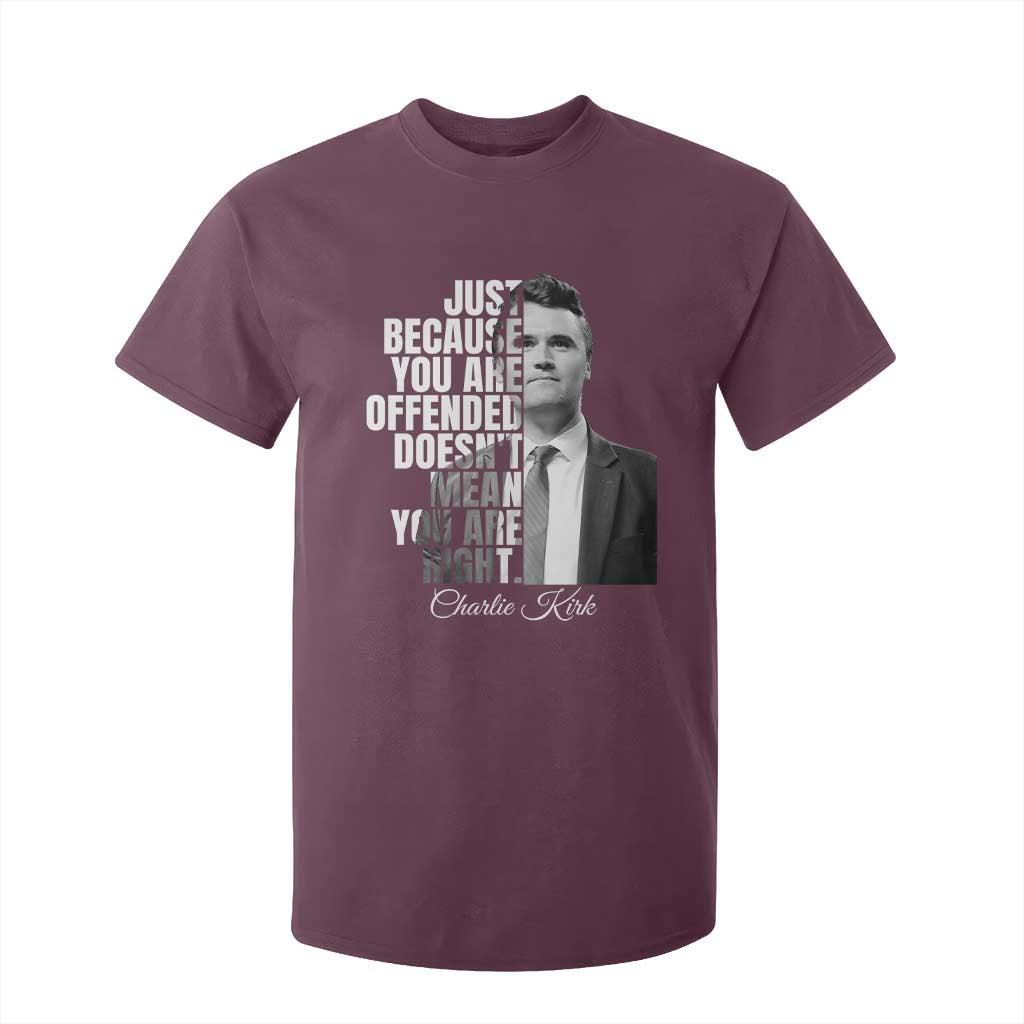 Charlie Kirk T Shirt For Kid Free Speech Memorial Tribute TS10 Maroon Print Your Wear