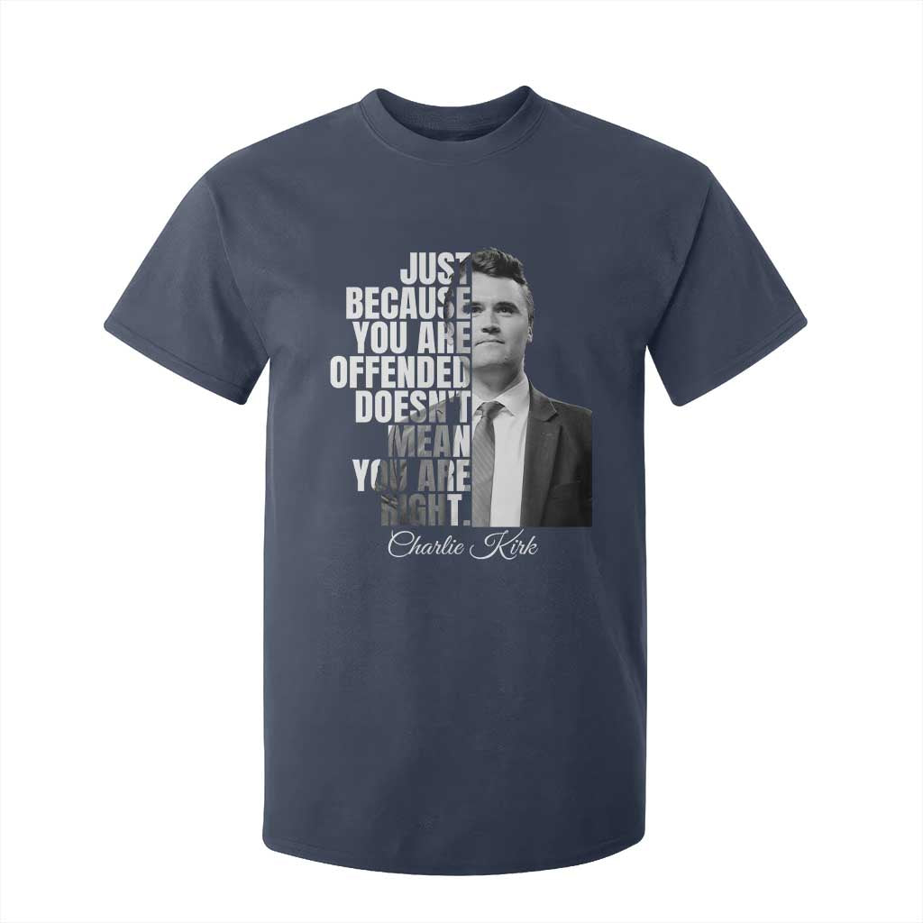 Charlie Kirk T Shirt For Kid Free Speech Memorial Tribute TS10 Navy Print Your Wear
