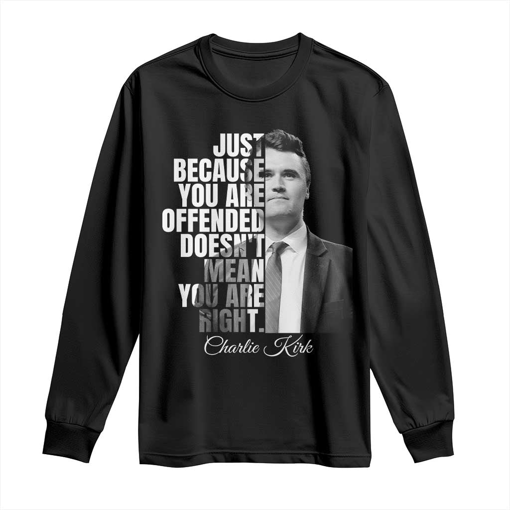 Charlie Kirk Long Sleeve Shirt Free Speech Memorial Tribute TS10 Black Print Your Wear