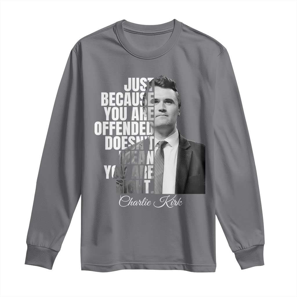 Charlie Kirk Long Sleeve Shirt Free Speech Memorial Tribute TS10 Charcoal Print Your Wear