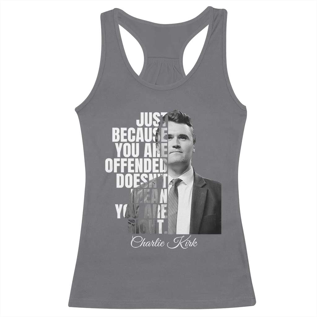 Charlie Kirk Racerback Tank Top Free Speech Memorial Tribute TS10 Charcoal Print Your Wear