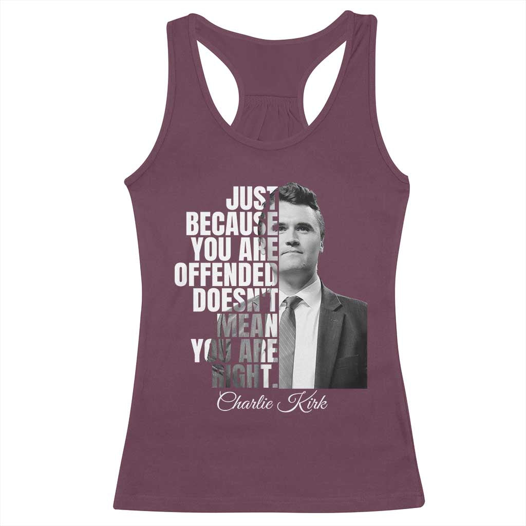 Charlie Kirk Racerback Tank Top Free Speech Memorial Tribute TS10 Maroon Print Your Wear