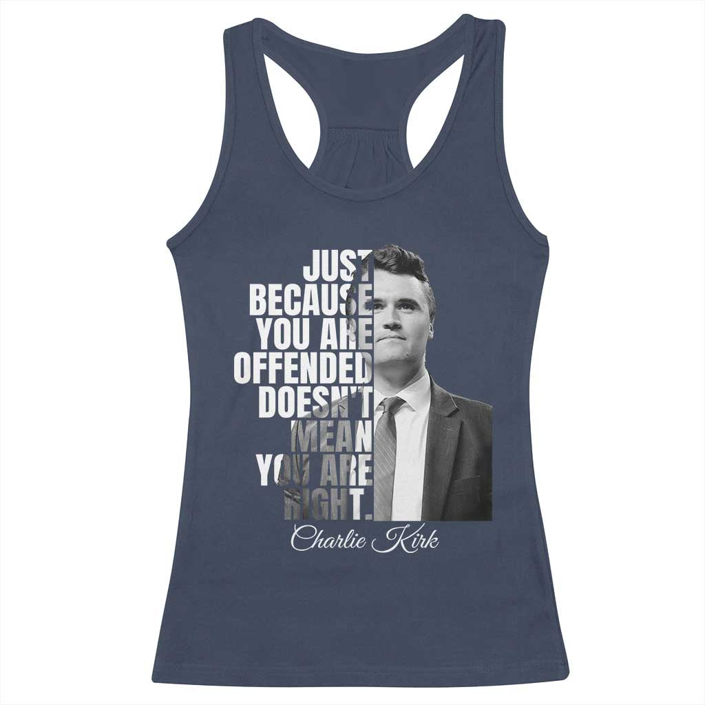 Charlie Kirk Racerback Tank Top Free Speech Memorial Tribute TS10 Navy Print Your Wear