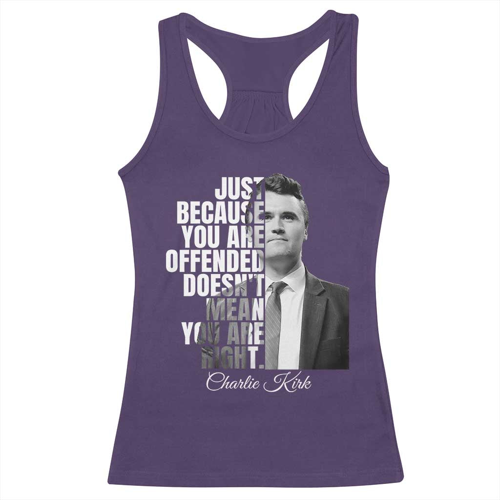 Charlie Kirk Racerback Tank Top Free Speech Memorial Tribute TS10 Purple Print Your Wear