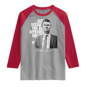 Charlie Kirk Raglan Shirt Free Speech Memorial Tribute TS10 Sport Gray Red Print Your Wear