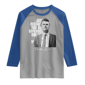 Charlie Kirk Raglan Shirt Free Speech Memorial Tribute TS10 Sport Gray Royal Print Your Wear