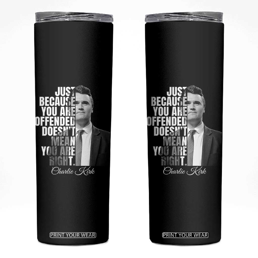Charlie Kirk Skinny Tumbler Free Speech Memorial Tribute TS10 Black Print Your Wear