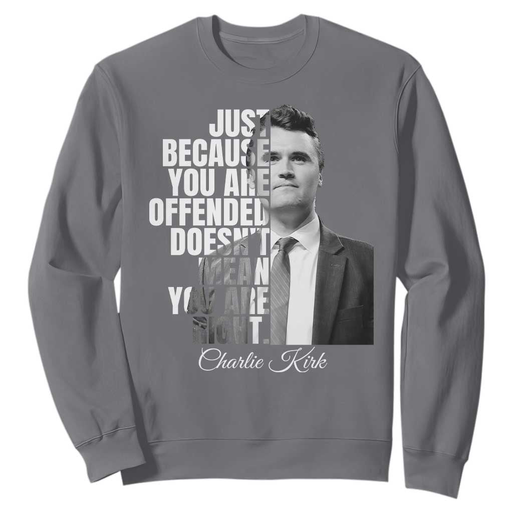 Charlie Kirk Sweatshirt Free Speech Memorial Tribute TS10 Charcoal Print Your Wear