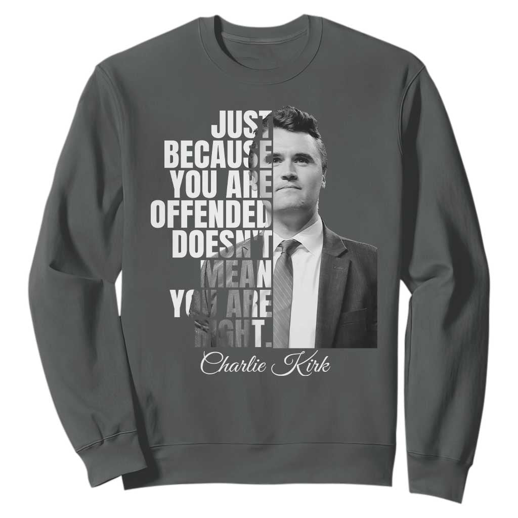 Charlie Kirk Sweatshirt Free Speech Memorial Tribute TS10 Dark Heather Print Your Wear