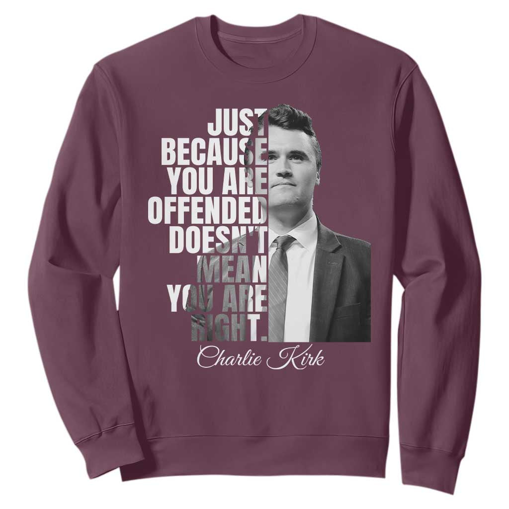 Charlie Kirk Sweatshirt Free Speech Memorial Tribute TS10 Maroon Print Your Wear