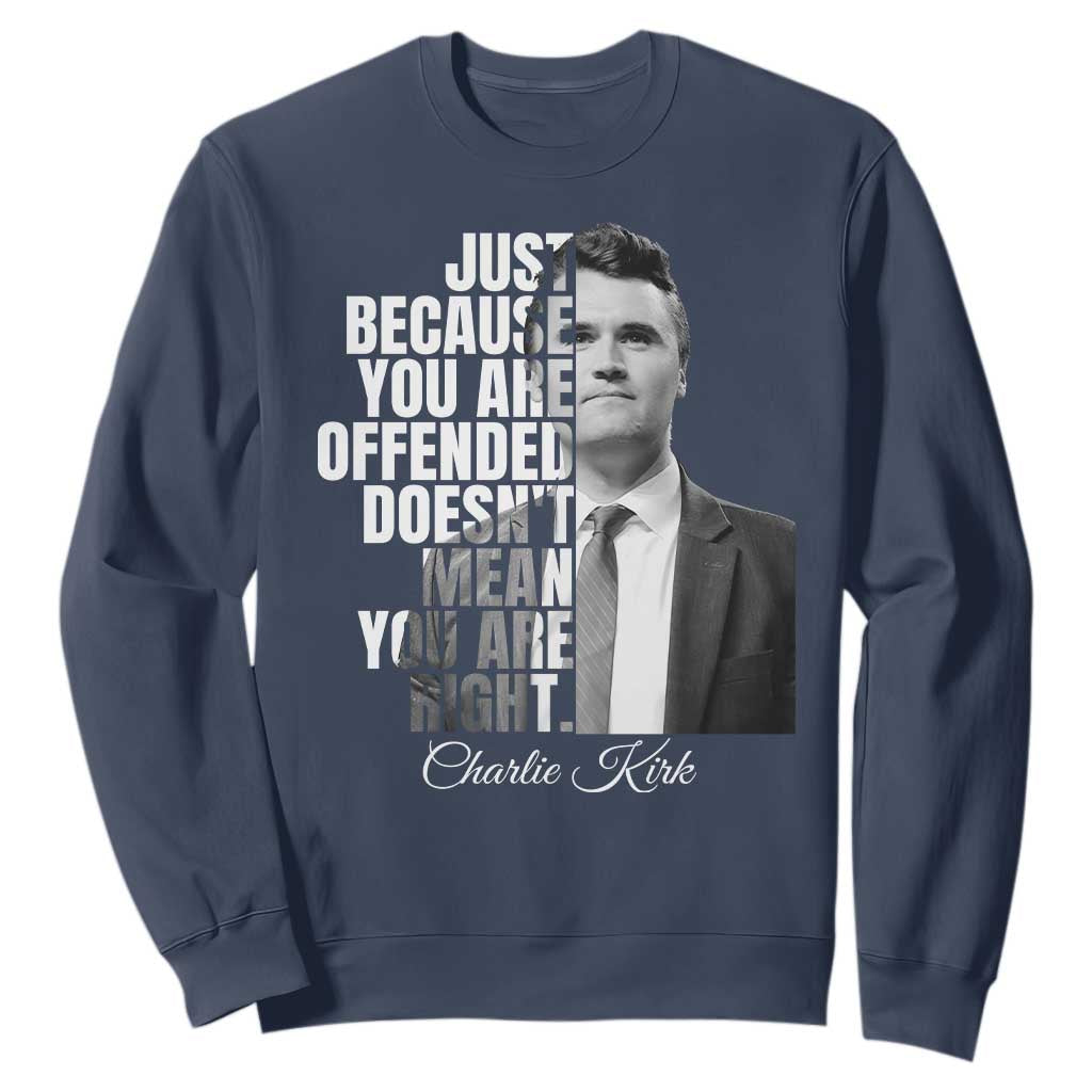 Charlie Kirk Sweatshirt Free Speech Memorial Tribute TS10 Navy Print Your Wear