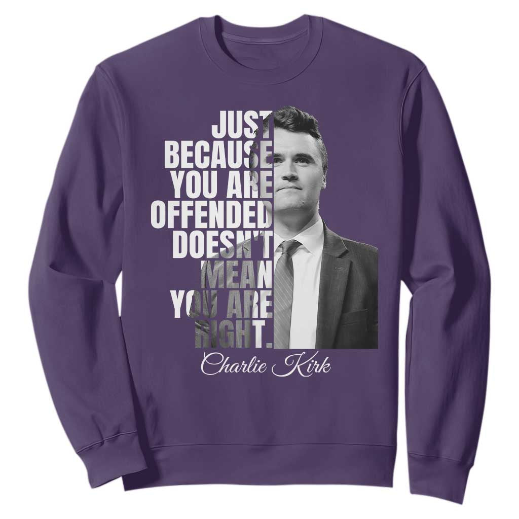 Charlie Kirk Sweatshirt Free Speech Memorial Tribute TS10 Purple Print Your Wear