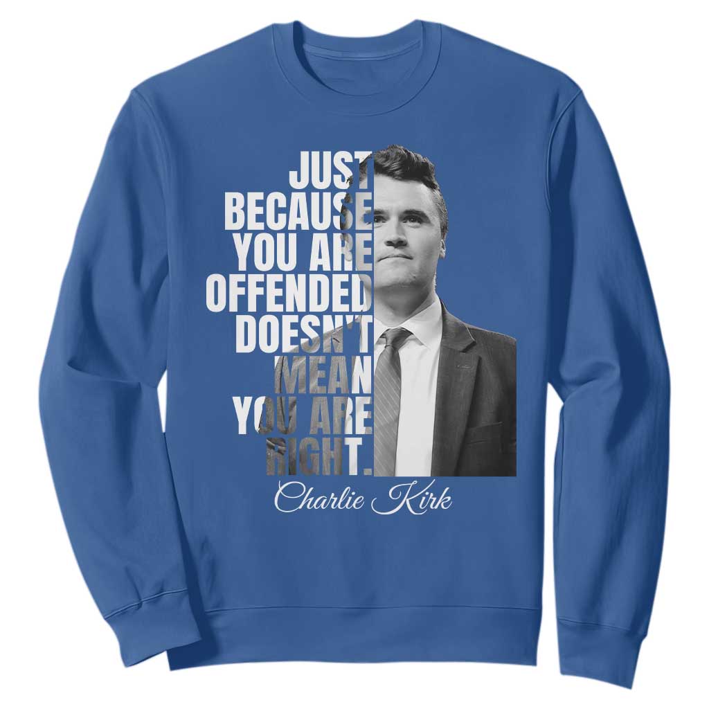 Charlie Kirk Sweatshirt Free Speech Memorial Tribute TS10 Royal Blue Print Your Wear