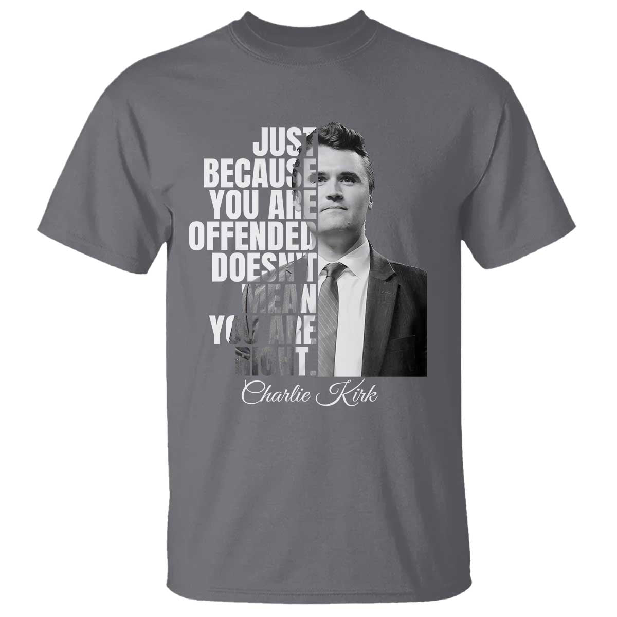 Charlie Kirk T Shirt Free Speech Memorial Tribute TS10 Charcoal Print Your Wear