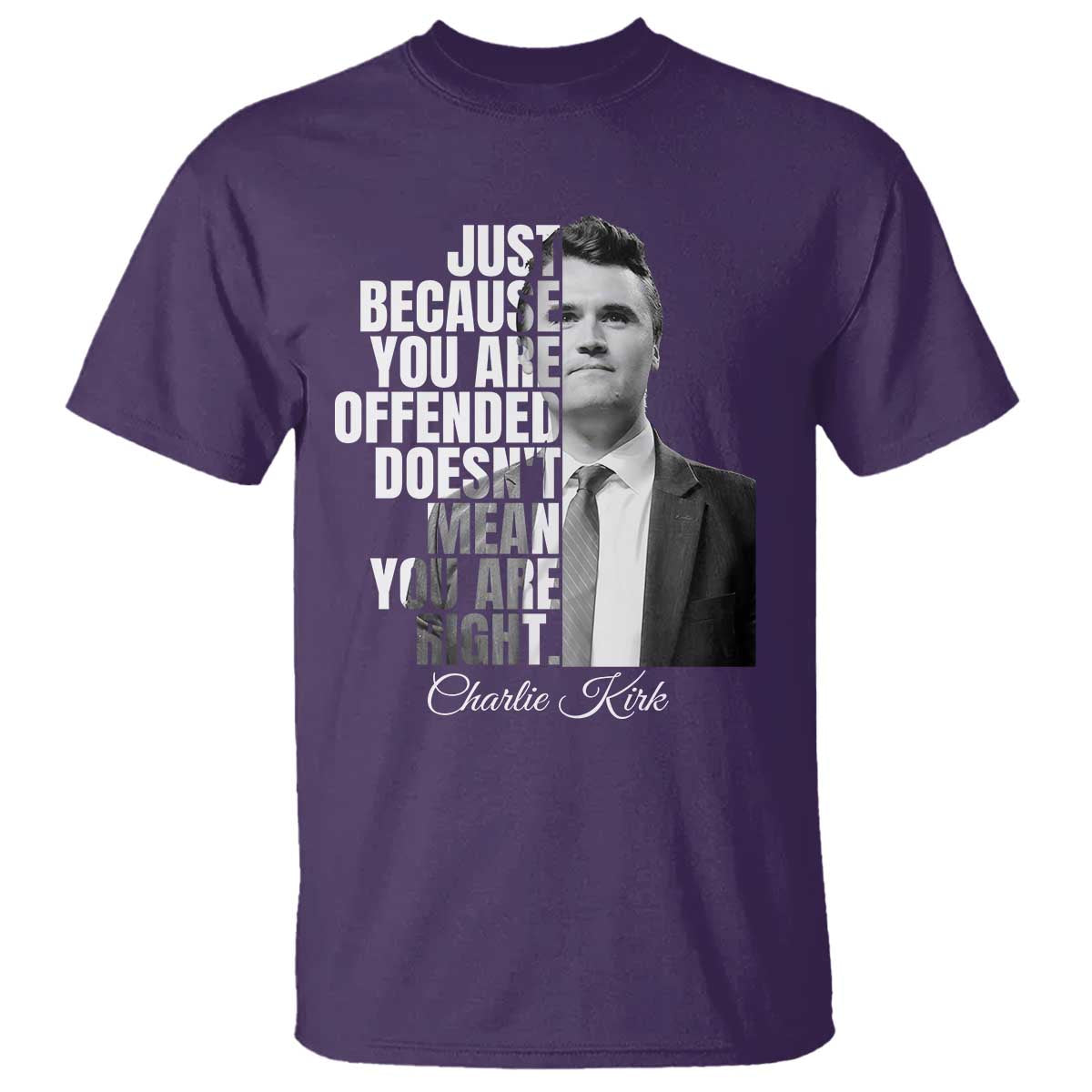 Charlie Kirk T Shirt Free Speech Memorial Tribute TS10 Purple Print Your Wear