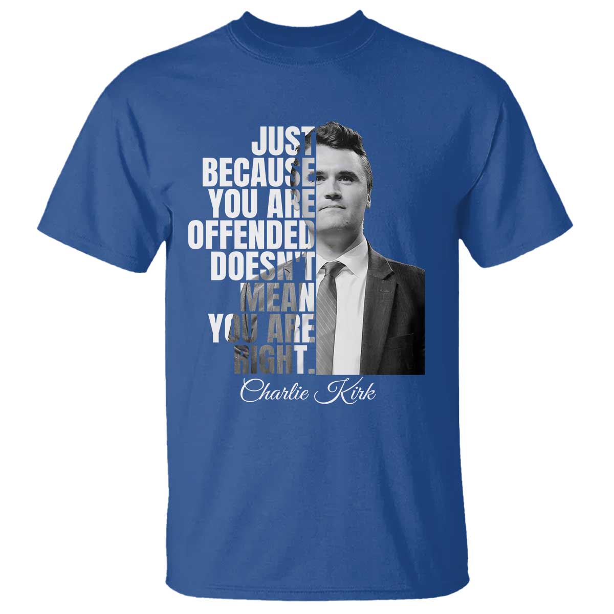 Charlie Kirk T Shirt Free Speech Memorial Tribute TS10 Royal Blue Print Your Wear