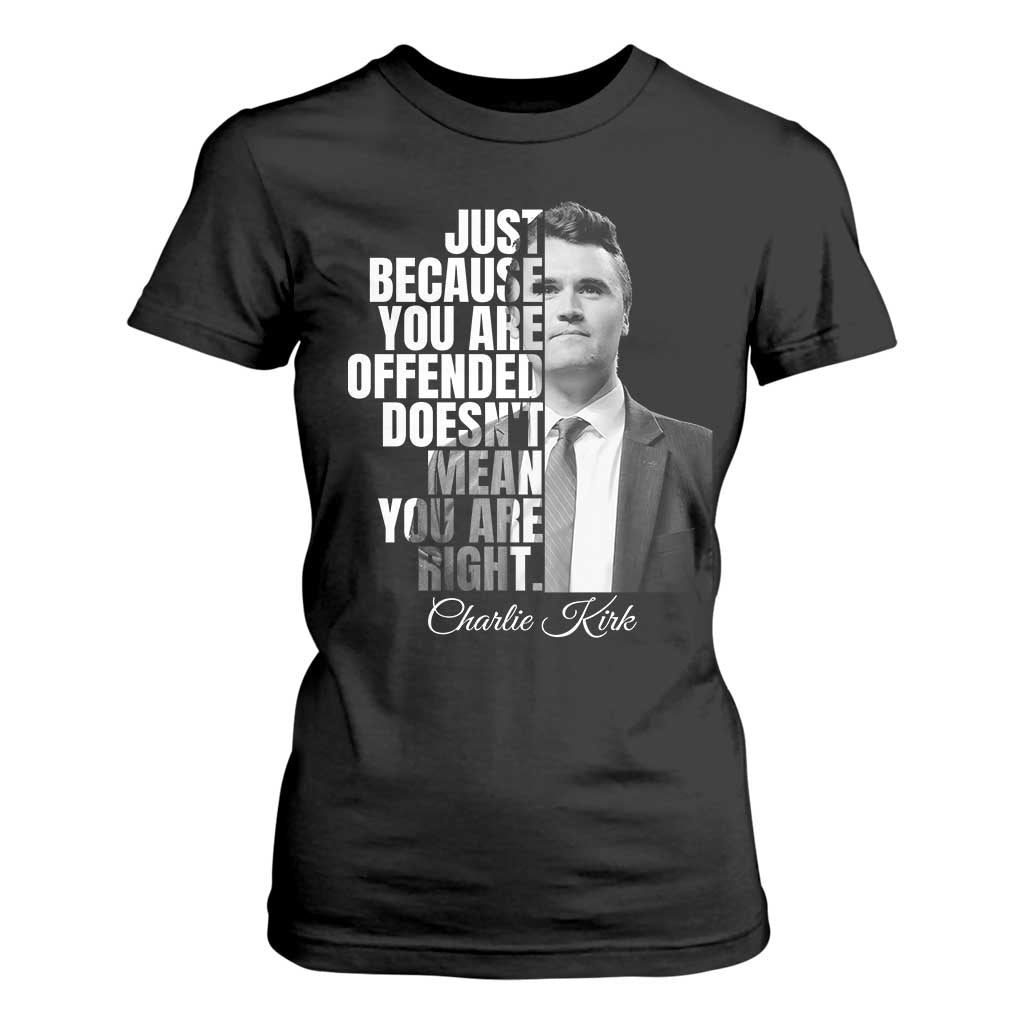 Charlie Kirk T Shirt For Women Free Speech Memorial Tribute TS10 Black Print Your Wear