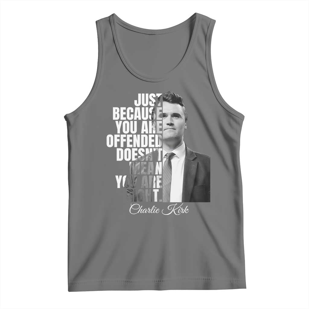 Charlie Kirk Tank Top Free Speech Memorial Tribute TS10 Black Heather Print Your Wear