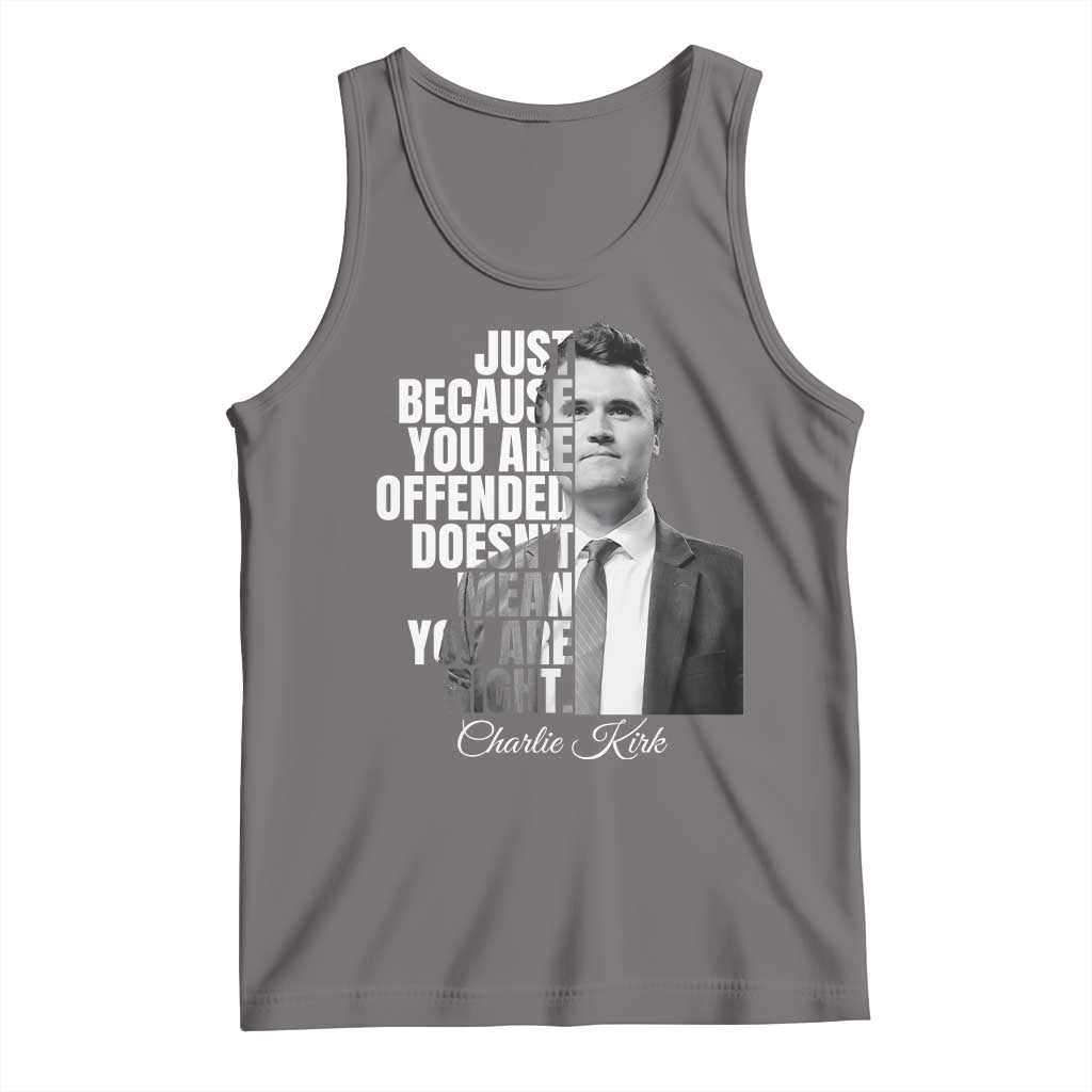 Charlie Kirk Tank Top Free Speech Memorial Tribute TS10 Deep Heather Print Your Wear