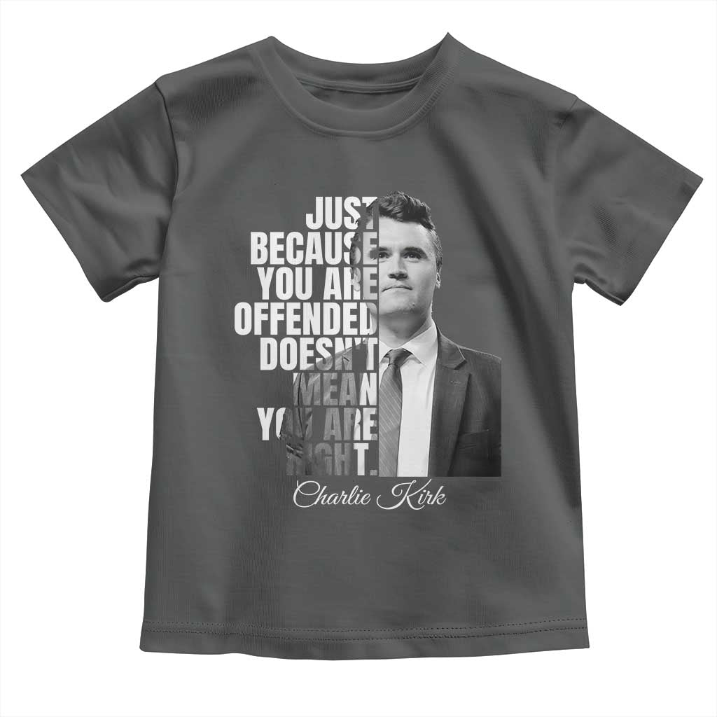 Charlie Kirk Toddler T Shirt Free Speech Memorial Tribute TS10 Dark Heather Print Your Wear