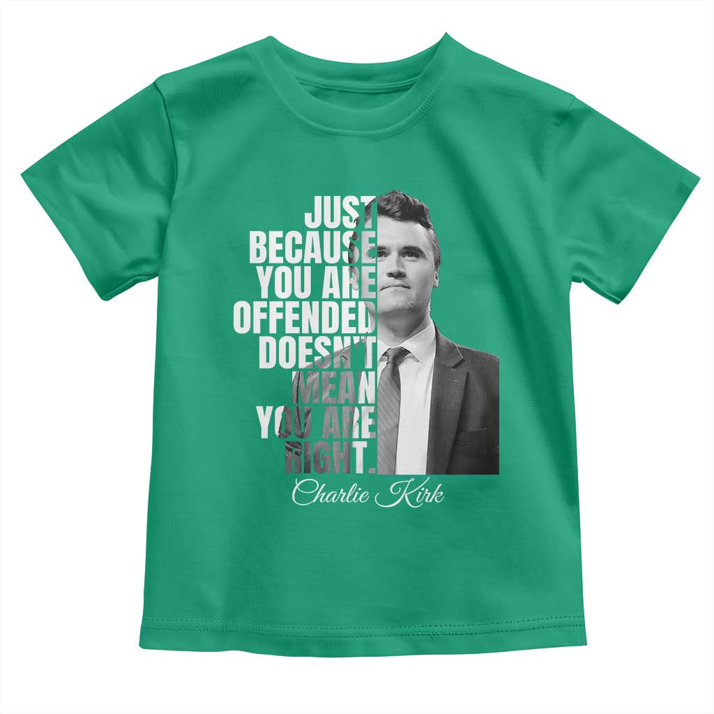 Charlie Kirk Toddler T Shirt Free Speech Memorial Tribute TS10 Irish Green Print Your Wear