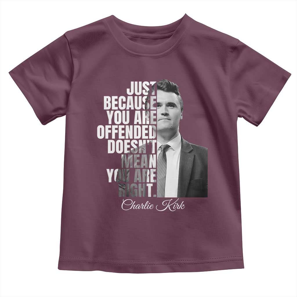 Charlie Kirk Toddler T Shirt Free Speech Memorial Tribute TS10 Maroon Print Your Wear