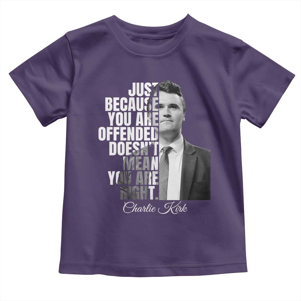 Charlie Kirk Toddler T Shirt Free Speech Memorial Tribute TS10 Purple Print Your Wear