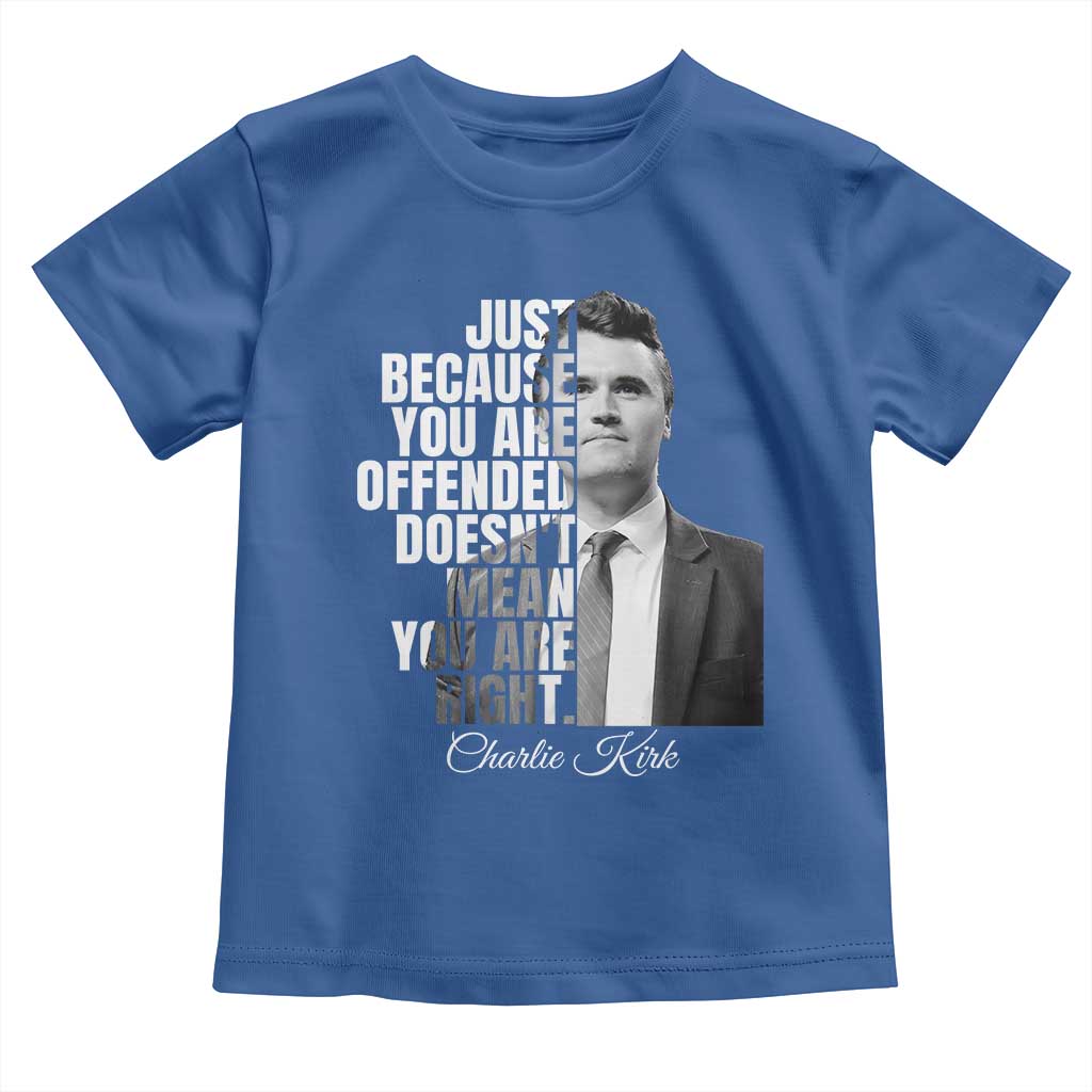 Charlie Kirk Toddler T Shirt Free Speech Memorial Tribute TS10 Royal Blue Print Your Wear