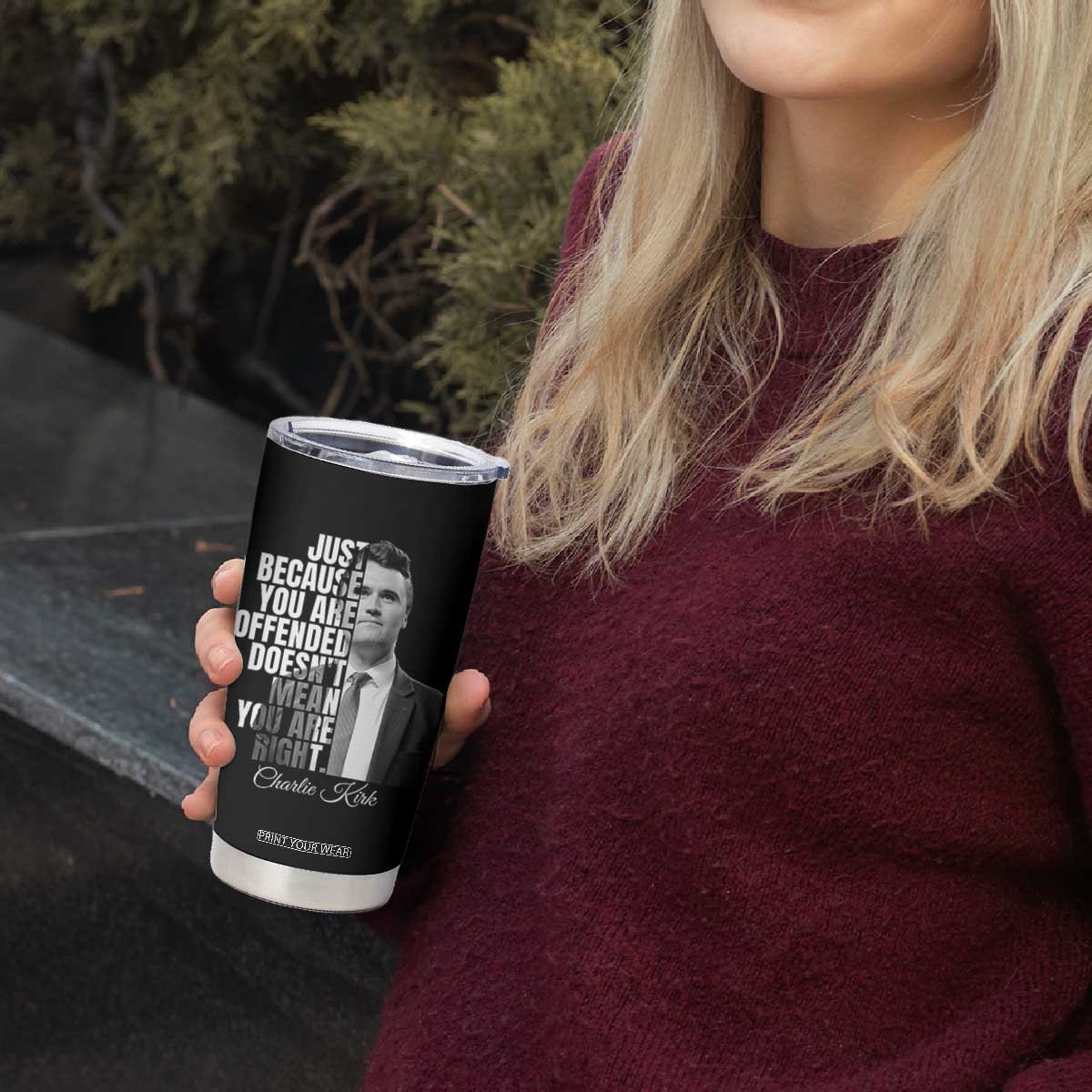 Charlie Kirk Tumbler Cup Free Speech Memorial Tribute TS10 Print Your Wear