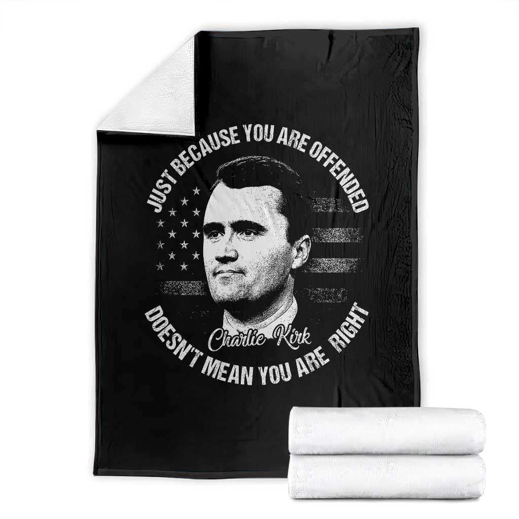 Charlie Kirk Throw Blanket Free Speech Retro USA Flag TS10 Black Print Your Wear