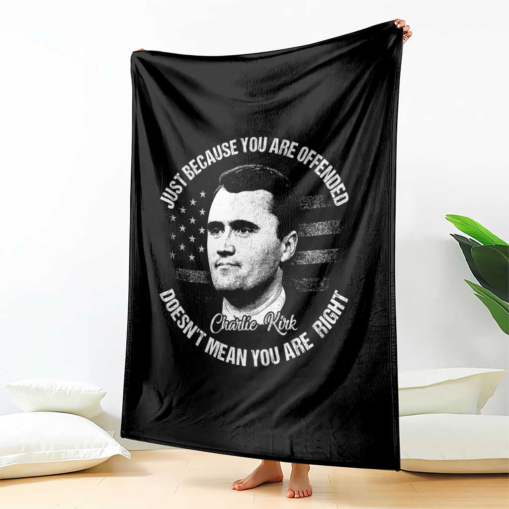 Charlie Kirk Throw Blanket Free Speech Retro USA Flag TS10 Print Your Wear