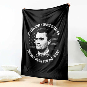 Charlie Kirk Throw Blanket Free Speech Retro USA Flag TS10 Print Your Wear