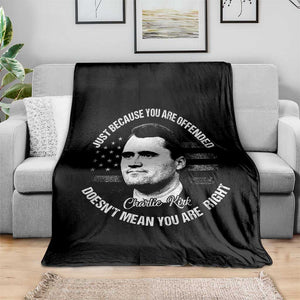 Charlie Kirk Throw Blanket Free Speech Retro USA Flag TS10 Print Your Wear