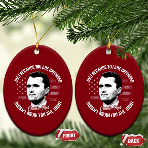 Charlie Kirk Ceramic Ornament Free Speech Retro USA Flag TS10 Print Your Wear
