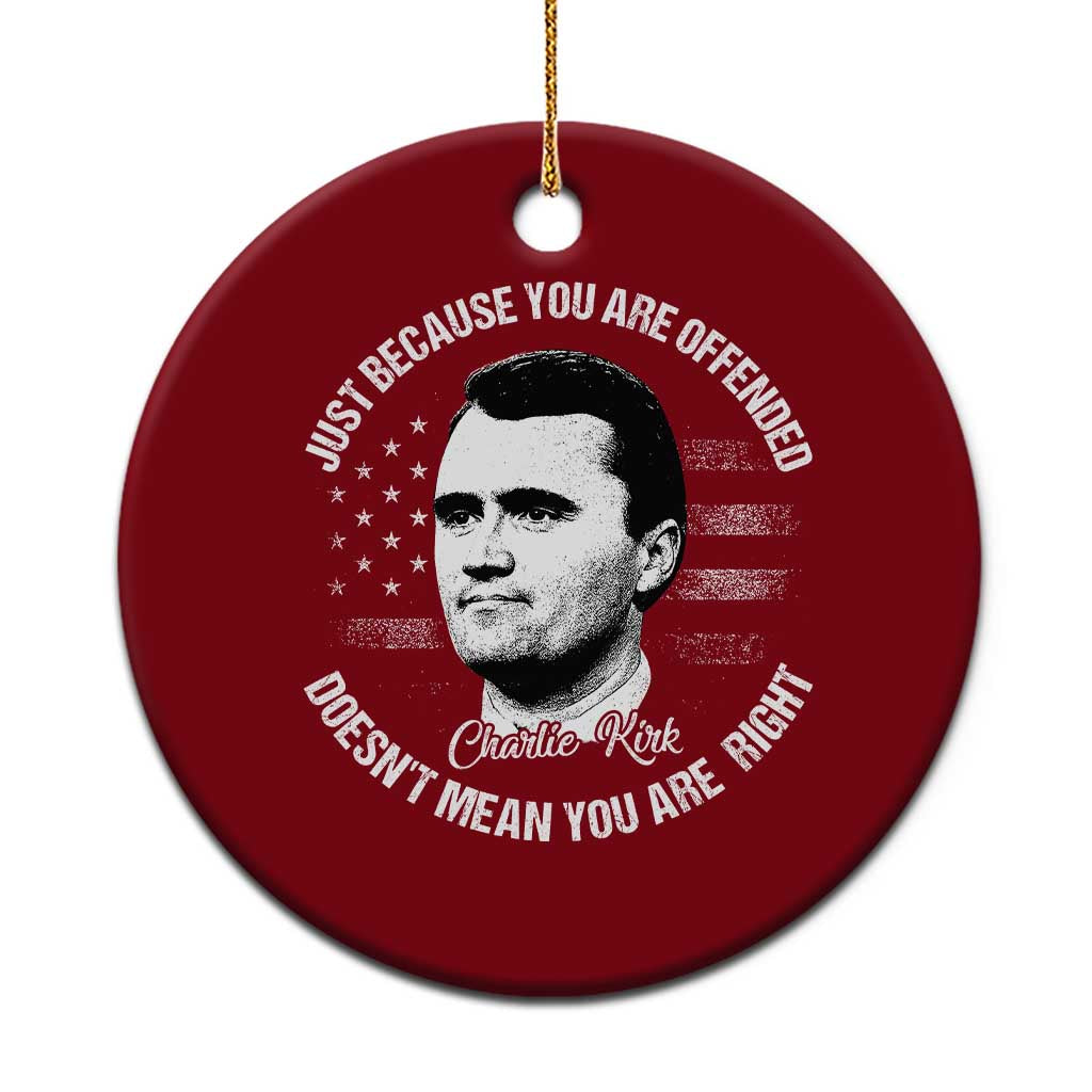 Charlie Kirk Ceramic Ornament Free Speech Retro USA Flag TS10 1pc Red Print Your Wear