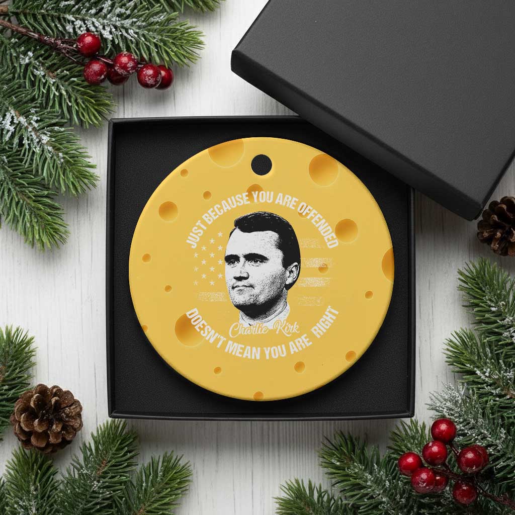 Charlie Kirk Ceramic Ornament Free Speech Retro USA Flag TS10 1pc Yellow Cheese Print Your Wear