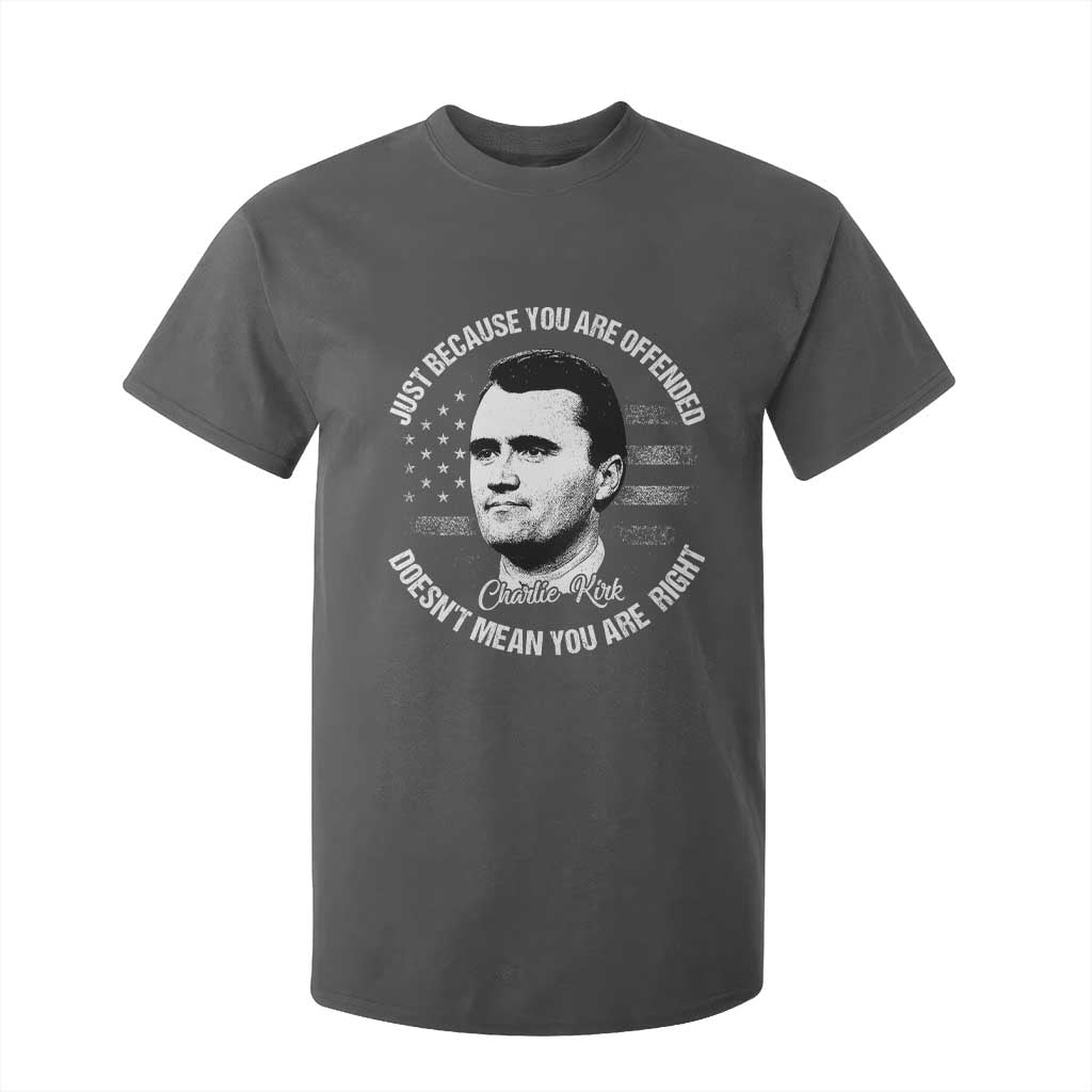 Charlie Kirk T Shirt For Kid Free Speech Retro USA Flag TS10 Dark Heather Print Your Wear