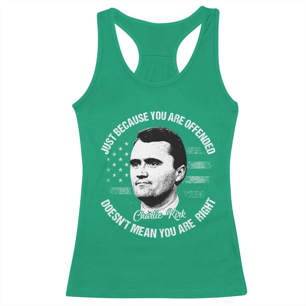 Charlie Kirk Racerback Tank Top Free Speech Retro USA Flag TS10 Irish Green Print Your Wear