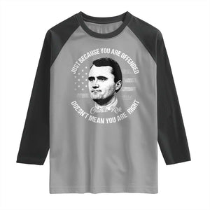 Charlie Kirk Raglan Shirt Free Speech Retro USA Flag TS10 Sport Gray Black Print Your Wear