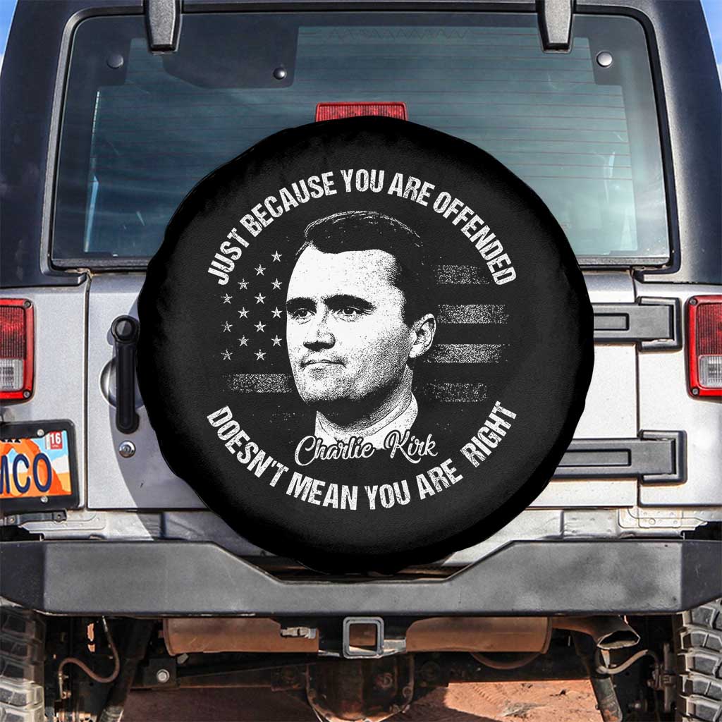 Charlie Kirk Spare Tire Cover Free Speech Retro USA Flag TS10 No hole Black Print Your Wear