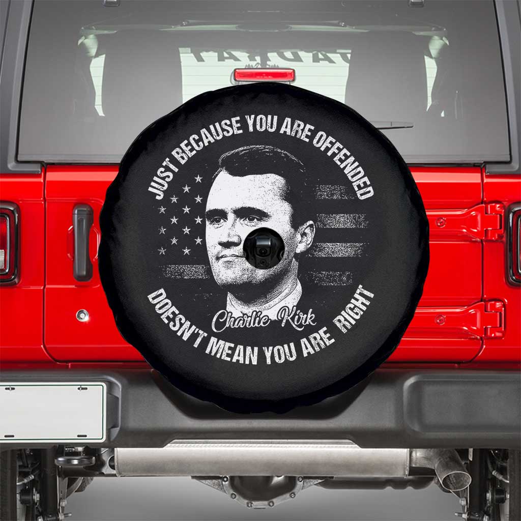 Charlie Kirk Spare Tire Cover Free Speech Retro USA Flag TS10 Black Print Your Wear