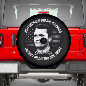 Charlie Kirk Spare Tire Cover Free Speech Retro USA Flag TS10 Black Print Your Wear