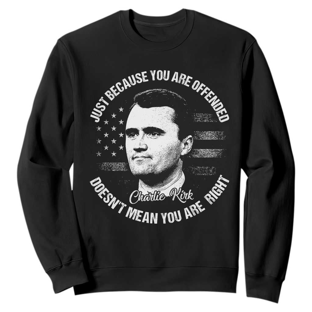 Charlie Kirk Sweatshirt Free Speech Retro USA Flag TS10 Black Print Your Wear